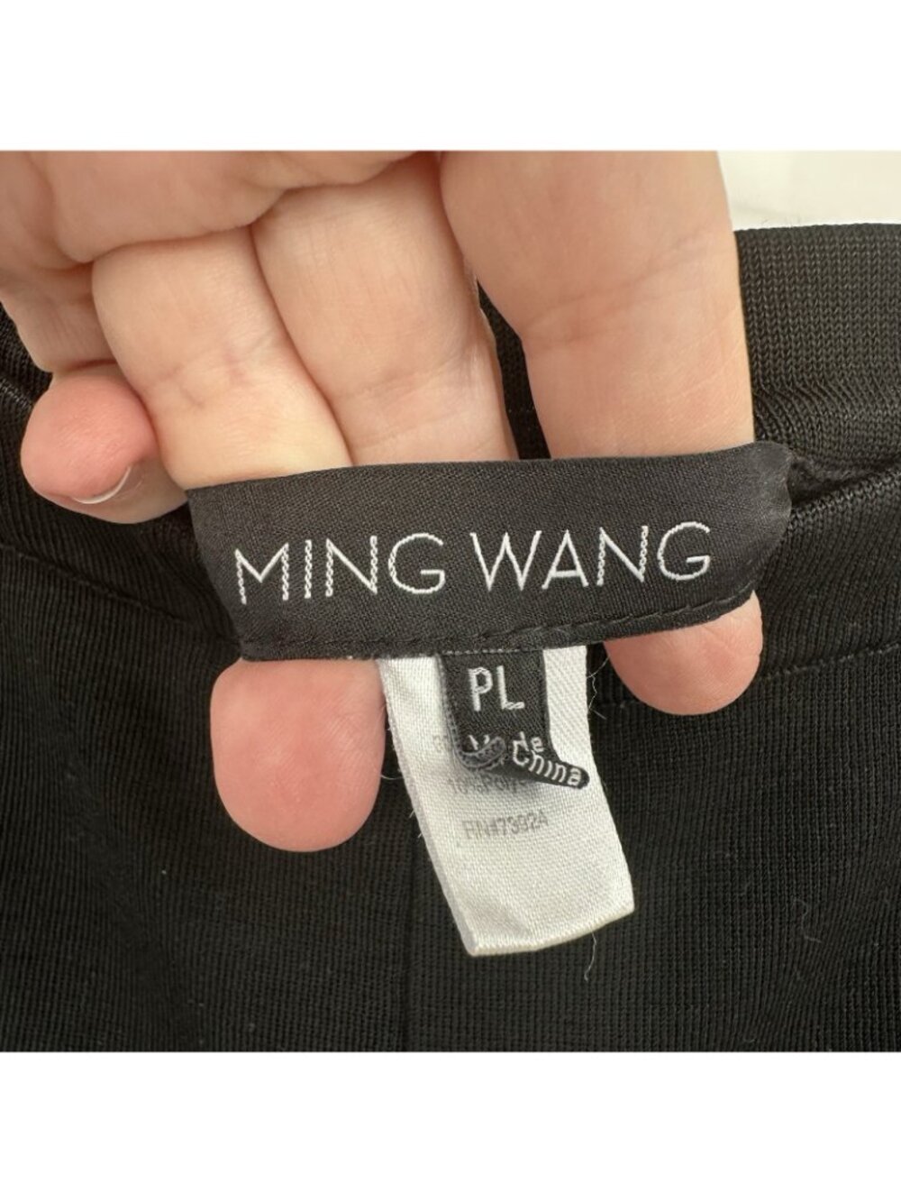 MING WANG straight leg pants black petite PL knit modern knitwear pull on - Picture 10 of 11